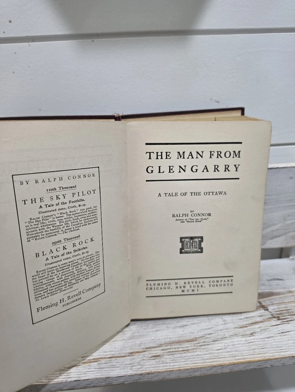Three antique hardcover books written by Ralph Connor
